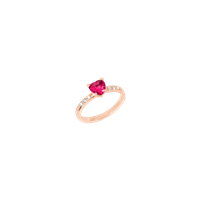 Anello Dodo Donna 100% Amore in Oro rosa Rubino sintetico DAC3001_HEART_DSR9R-46